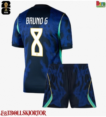 Brasilien Bruno Guimaraes #8 Borta Kläder Barn VM 2026 Kortärmad (+ Korta byxor)